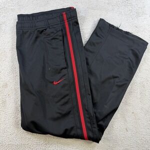Nike Track Pants Men Large Black Dri-Fit Drawstring Pocket Gym Active Stripe